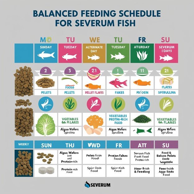 What type of food do severum fish like, balanced Feeding