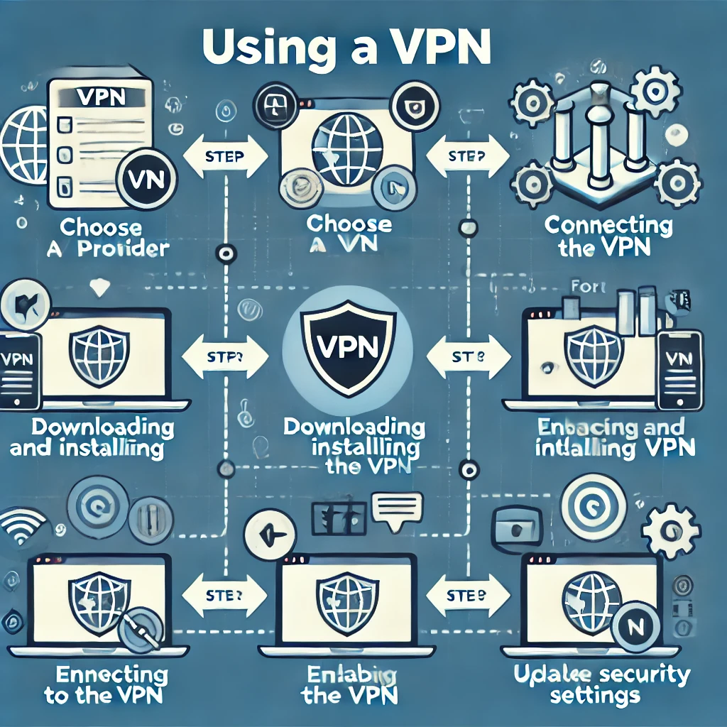 VPN chart, visually depicting the key steps